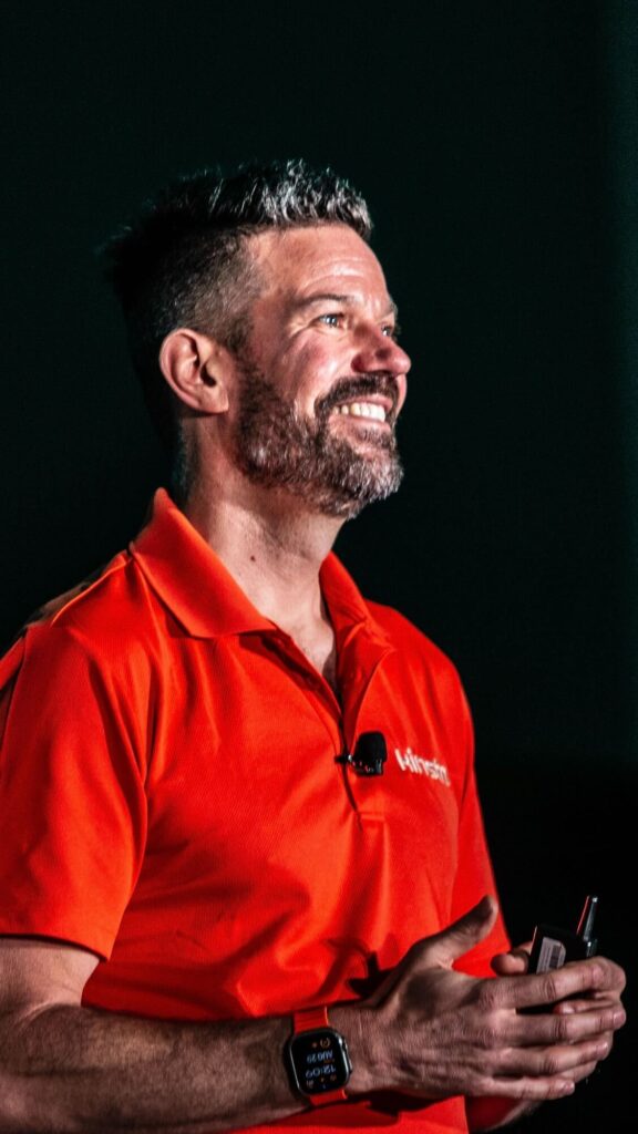 Roger Williams speaking at WordCamp US 2025 in Portland Oregon, WordPress community speaker